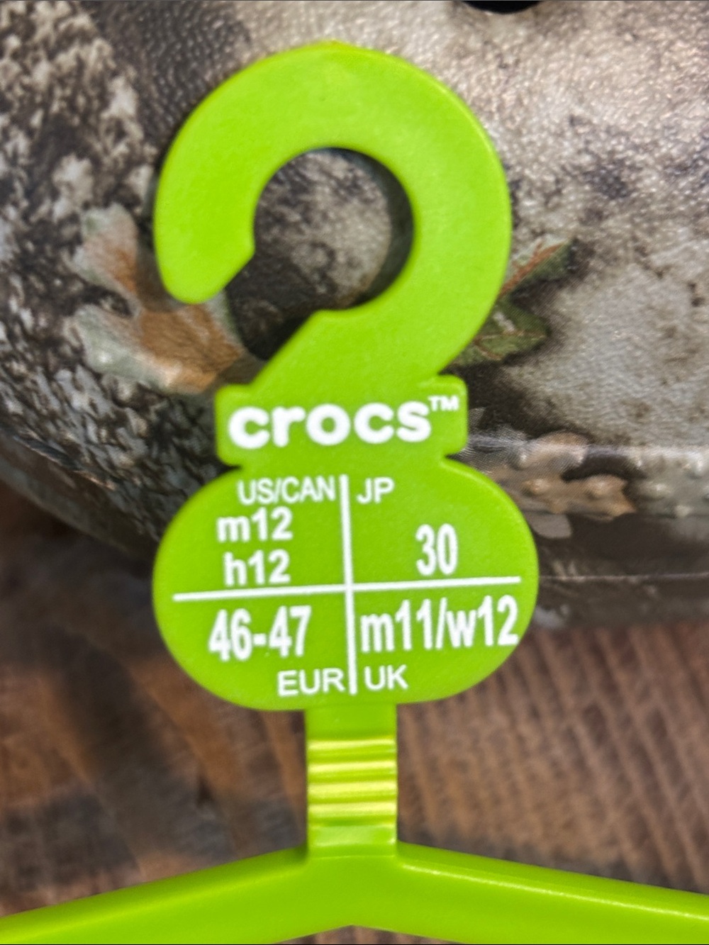 CROCS Mens Camo Slip-On Clogs with Black Fleece Lining and Orange Insole Tabs - Picture 7 of 7